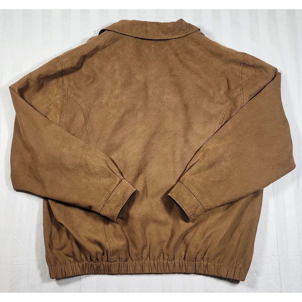 Cutter & Buck Mens Faux Suede Bomber Golf Jacket Tan Brown Full Zip XXL - Picture 4 of 11